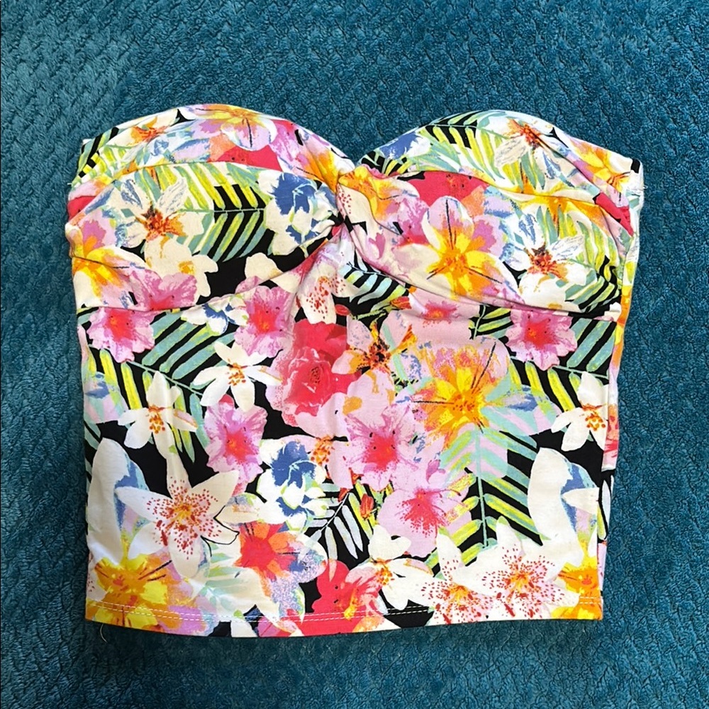Tropical Strapless Tank Top